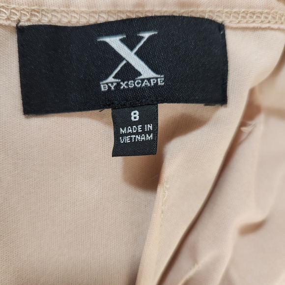 X by Escape Black Lace Overlay Maxi Dress Gown Ruched Waist‎ Sz 8 Zip Sleeveless - Picture 11 of 15